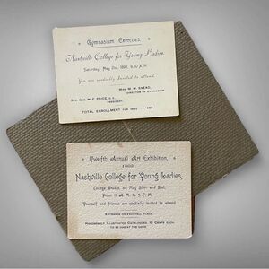 Victorian Era Nashville College for Young Ladies Announcement Invitation Cards